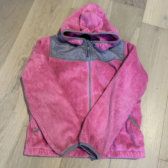 The North Face Pink/Gray Full Zip Fleece Jacket for Girls Size L Outdoor ~ Cozy! - Picture 1 of 3